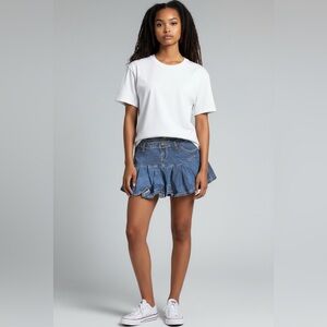 Yeokou Denim Pleated Mini Skort Blue Size S, NWT, $28 👖💙✨